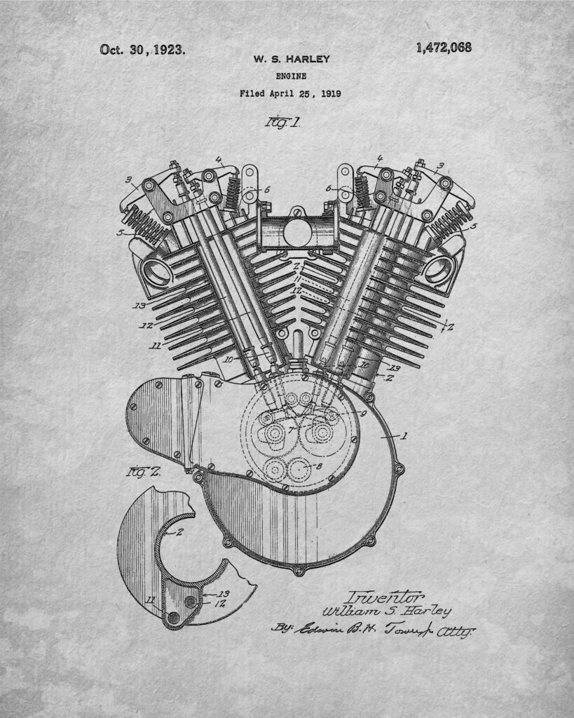 Harley-Davidson v-twin patent